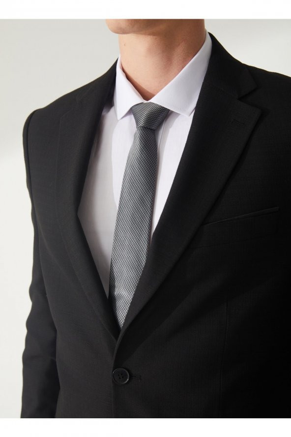 Normal Bel Slim Fit Siyah Erkek Takım Elbise Tk1006900236 - 4