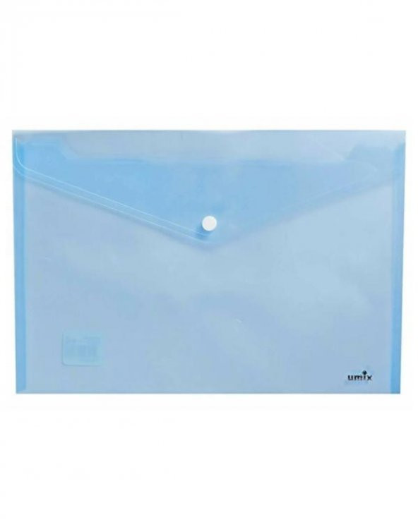 Umix Çıtçıtlı Şeffaf Zarf Dosya Mavi U1120P-MA 12 Adet