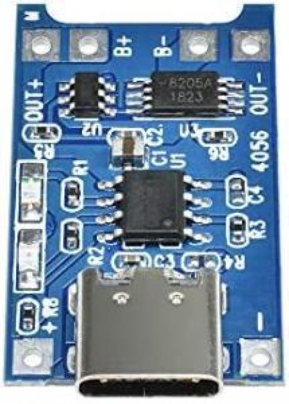 Tp4056 Korumalı Lityum İon Batarya Pil Şarj Modülü 5v 1a-Type C - 2