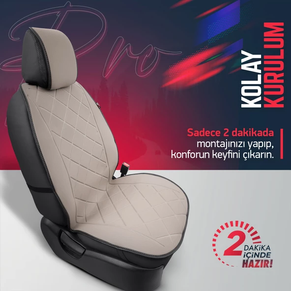 Otom Active Pro Serisi Koruyucu Oto Koltuk Minderi  Bej - 4