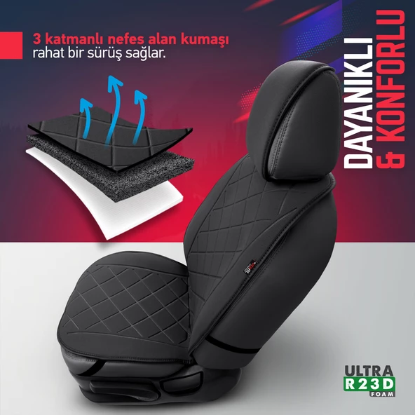 Otom Active Pro Serisi Koruyucu Oto Koltuk Minderi Siyah - 3