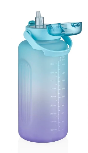 Vagonlife 2000 ml Mega Boy Renkli Matara - Turkuaz - (2 litre) - Resim 2