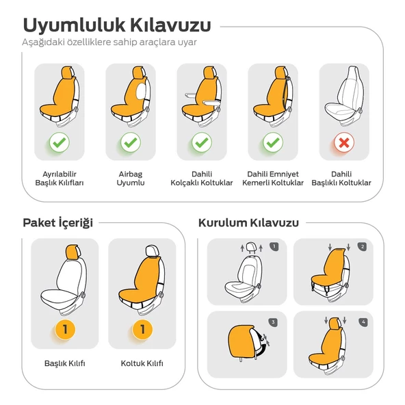 Otom Active Line Serisi Koruyucu Oto Koltuk Minderi  Siyah - 5
