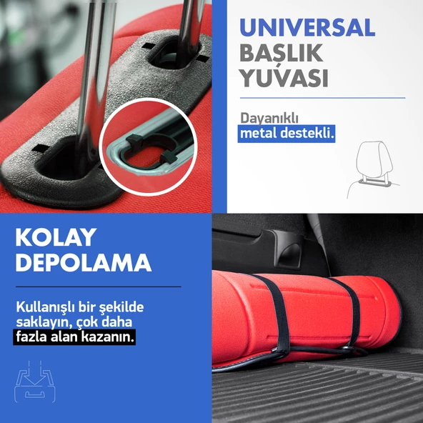 Otom Active Line Serisi Koruyucu Oto Koltuk Minderi  Kırmızı - 7