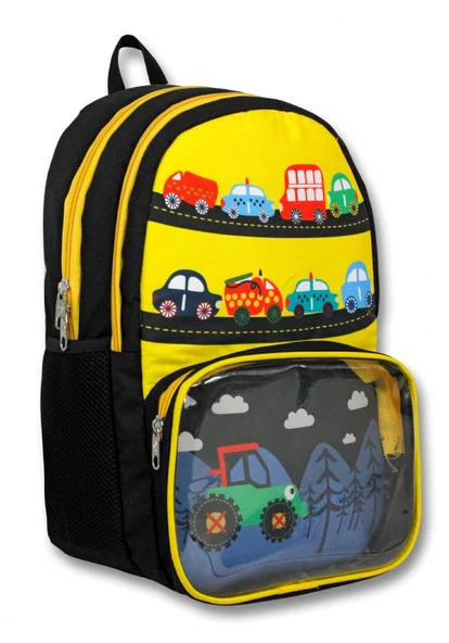 Cennec Şeffaf Bölmeli Sarı Siyah Traktör Erkek Çocuk İlkokul Sırt Çantası ürün görseli