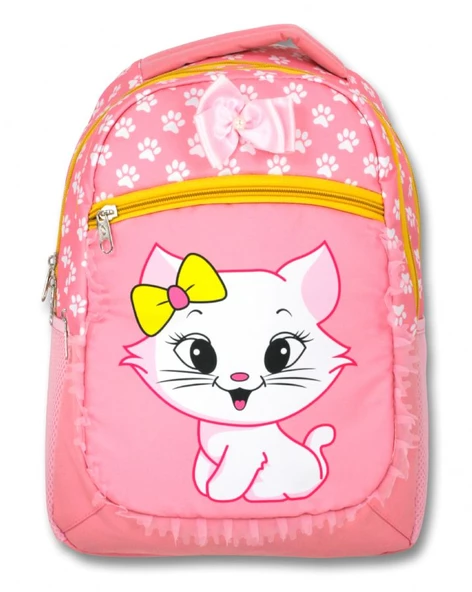 Cennec Pembe Sarı Sevimli Kedi Üç Gözlü İlkokul Okul Sırt Çantası - Kız Çocuk - Resim 2