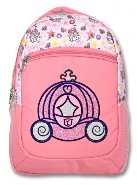 Cennec Üç Bölmeli Pembe Prenses İlkokul Okul Sırt Çantası - Kız Çocuk - Resim 2