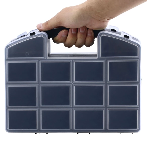 Organizer Kutu Çift Taraflı 24 Bölmeli Küçük Malzeme Alet Takım Çantası - 4