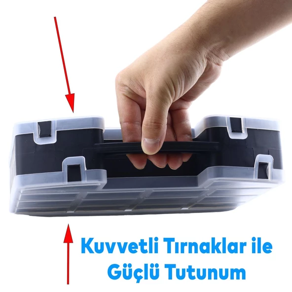 Organizer Kutu Çift Taraflı 24 Bölmeli Küçük Malzeme Alet Takım Çantası - 5