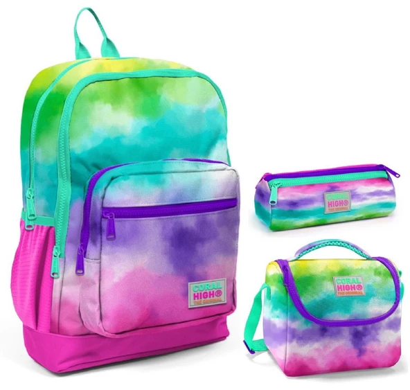 Coral High Renkli Boyama Üçlü İlkokul Okul Çanta Seti ürün görseli