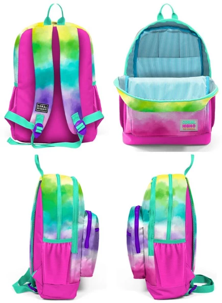 Coral High Renkli Boyama Üçlü İlkokul Okul Çanta Seti - Resim 6