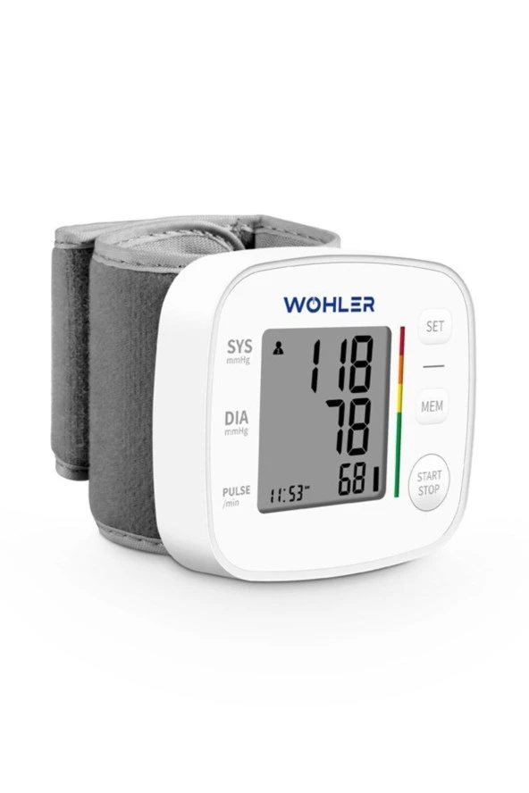 Wohler Bilekten Ölçer Dijital Tansiyon Aleti , Nabız Ölçer , 2 X 120 Ölçüm Hafıza , Saklama Kutulu
