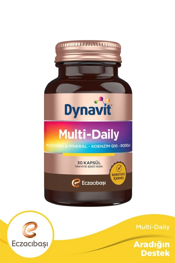 DYNAVİT Multi-daily Multivitamin&Mineral-Koenzim Q10-Rodiola 30 Kapsül