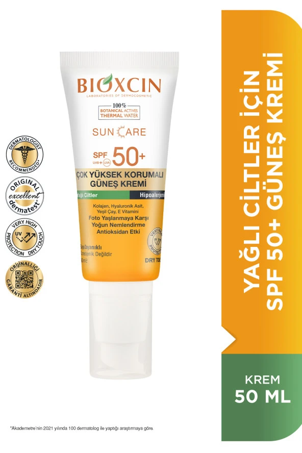 Bioxcin Sun Care Çok Yüksek Korumalı Yağlı Ciltler Için Güneş Kremi Spf 50 50 ml - Kolajen Dry Touch - 3