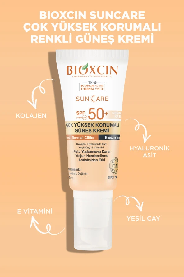 Bioxcin Sun Care Çok Yüksek Korumalı Kuru Normal Ciltler Için Renkli Güneş Kremi Spf 50 50ml Tinted - 5