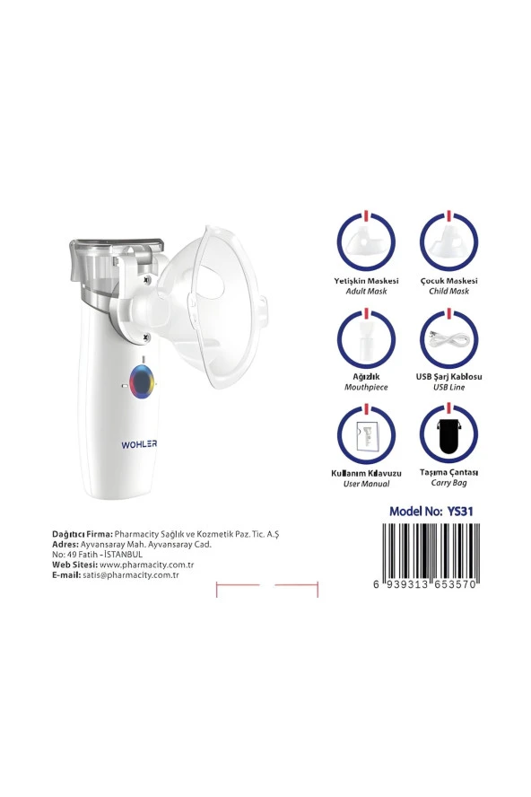 Wohler Taşınabilir Mesh Nebulizatör Şarjlı Sessiz Çantalı - 5