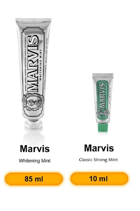 Marvis Whitening Mint Diş Macunu 85 ml Classic Strong Mint 10 ml