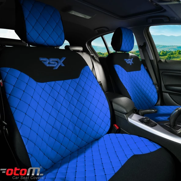 Otom Rsx Sport Koruyucu Oto Koltuk Minderi 2li Set  Mavi - 2