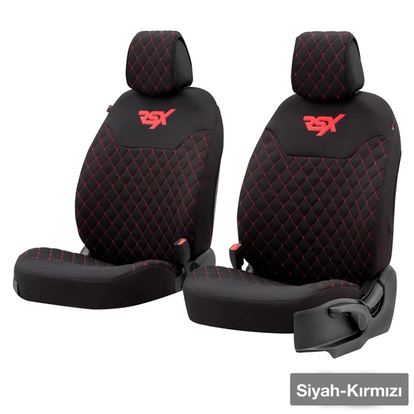 Otom Rsx Sport Koruyucu Oto Koltuk Minderi 2li Set Siyah-Kırmızı
