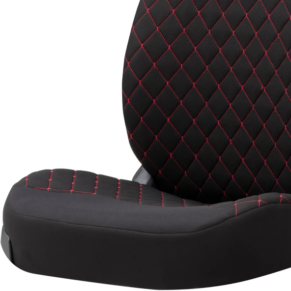 Otom Rsx Sport Koruyucu Oto Koltuk Minderi 2li Set Siyah-Kırmızı - 6