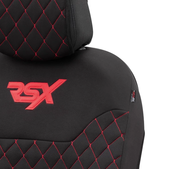 Otom Rsx Sport Koruyucu Oto Koltuk Minderi 2li Set Siyah-Kırmızı - 5