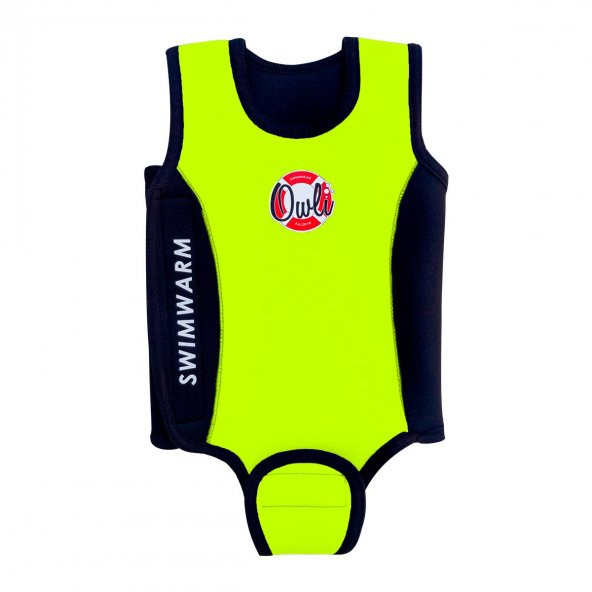 Owli Swimwarm Üşütmeyen Bebek Mayosu Neon Sarı - Siyah