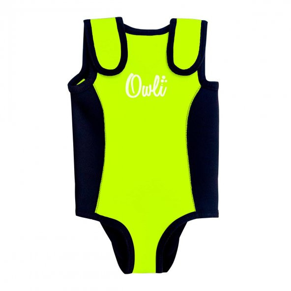 Owli Swimwarm Üşütmeyen Bebek Mayosu Neon Sarı - Siyah - 2
