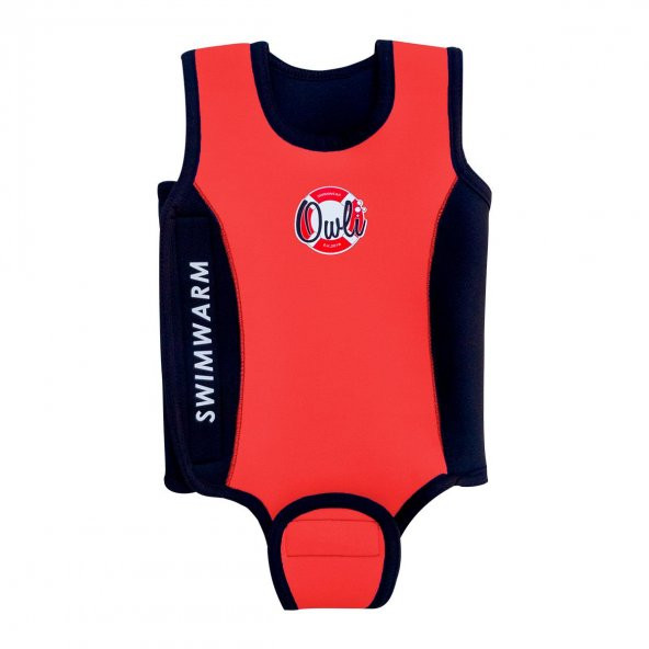 Owli Swimwarm Üşütmeyen Bebek Mayosu Kırmızı - Siyah