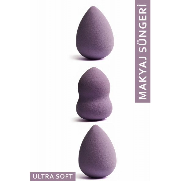 Hill Beauty Ultra Soft Makyaj Süngeri Lila 3'lü Set