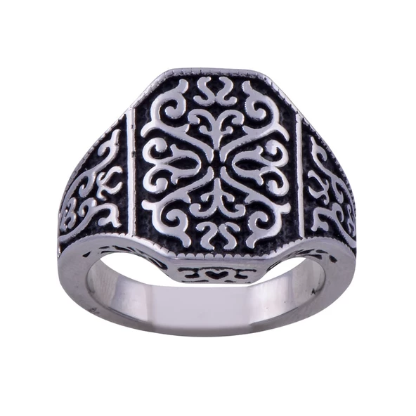 Erkek Çelik Yüzük CR 5001  Motifli