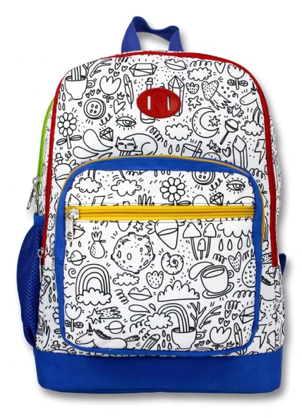 Cennec Boyanabilir İlkokul Okul Sırt Çantası - Kız ve Erkek Çocuk - Lacivert Beyaz - Resim 2