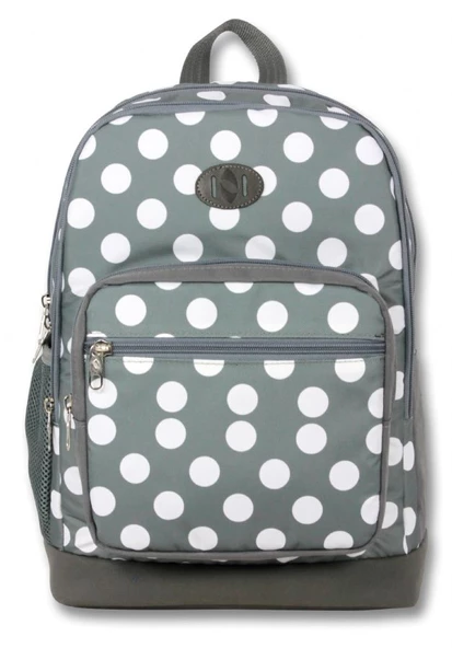 Cennec Dört Gözlü İlkokul Okul Sırt Çantası - Kız Çocuk - Yeşil Gri Puantiyeli - Resim 2