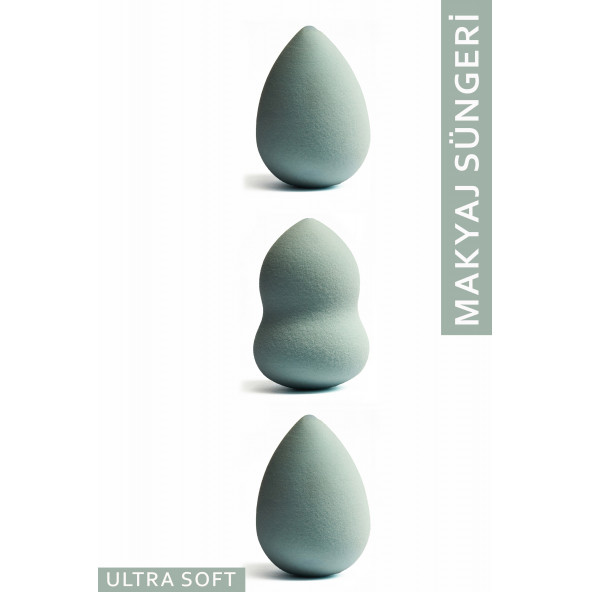 Hill Beauty Ultra Soft Makyaj Süngeri Yeşil 3'lü Set