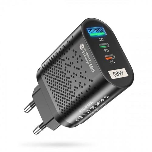 Coofbe Super Şarj 3Port 58W USB Type-c Girişli Şarj Başlık Akım Korumalı Samsung Huawei İphone Şarj - Resim 2