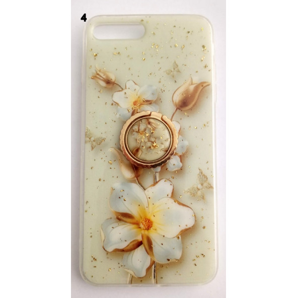 Apple iphone 7 Plus/8 Plus Yüzüklü Simli Lüks Kılıf - 4
