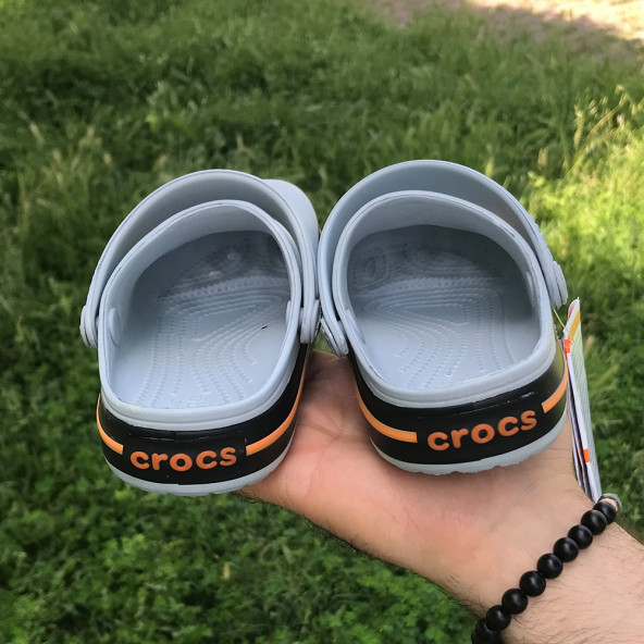ÇOCUK CROCS CROCBAND İCONİC GRİ TURUNCU - 4
