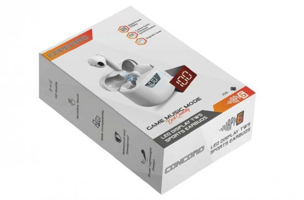 Concord AP6 Dijital Led Ekranlı Tws Bluetooth Kulaklık - 6