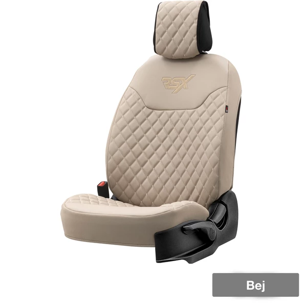 Otom Rsx Diamond Koruyucu Deri Oto Koltuk Minderi Bej