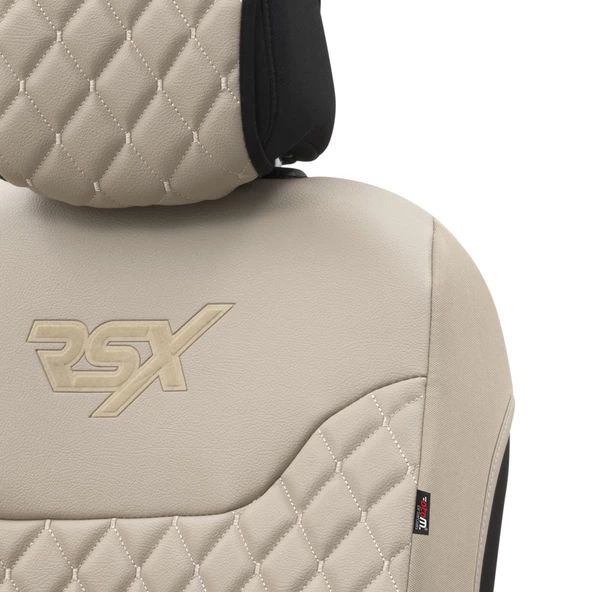 Otom Rsx Diamond Koruyucu Deri Oto Koltuk Minderi  Bej - 3