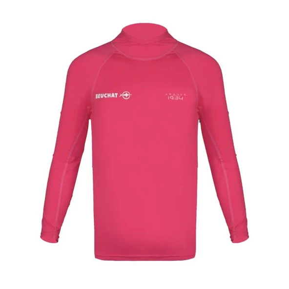 BEUCHAT Rash Guard Çocuk, ATOLL Uzun Kol, Pembe
