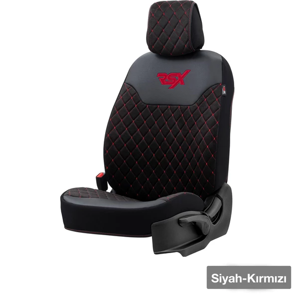 Otom Rsx Diamond Koruyucu TayTüyü Oto Koltuk Minderi  Siyah-Kırmızı - 1