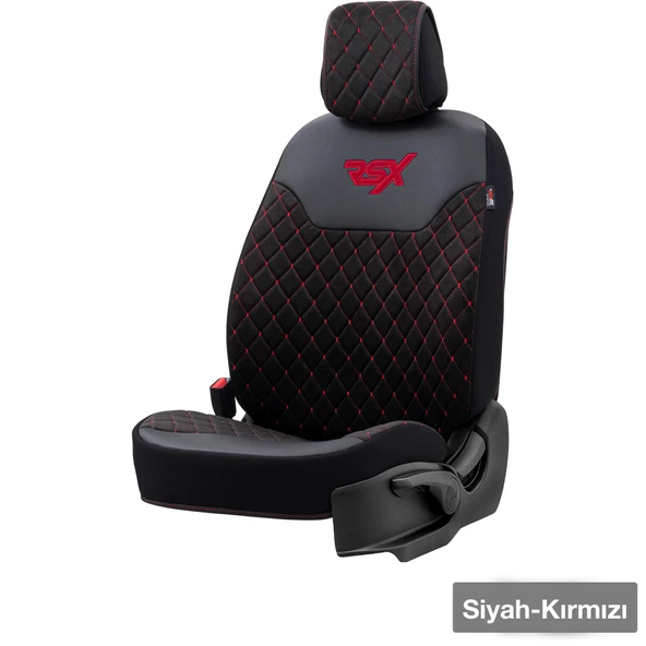 Otom Rsx Diamond Koruyucu TayTüyü Oto Koltuk Minderi  Siyah-Kırmızı - 2