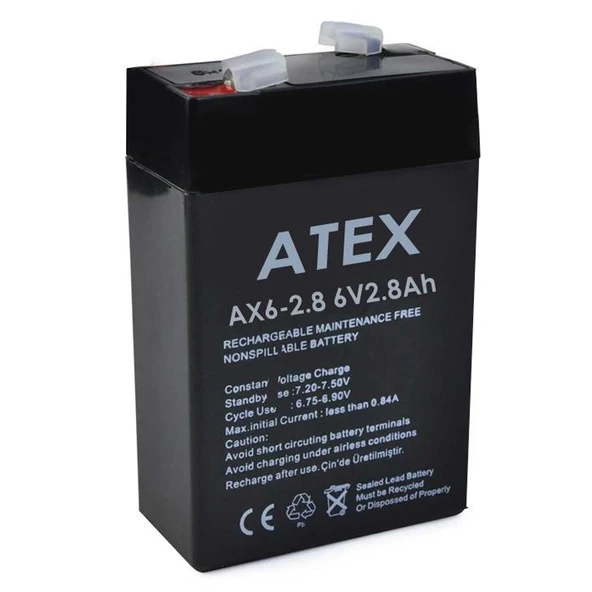 Akü 6V 2.8A (6.5X9.5X3.5Cm) Atex