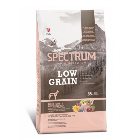 Spectrum Low Grain Ml Breed Tavşan&hindi&balkabaklı Orta Irk Yetişkin Köpek Maması 2,5 Kg