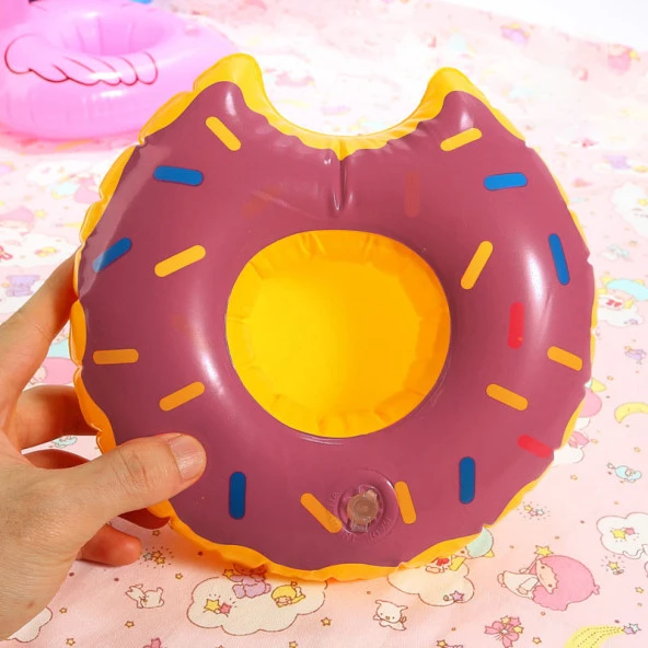 Deniz Yatağı Şişme Bardak Tutucu Donut Mor - 3