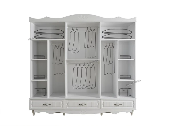 Aydınev MUĞLA MDF 6 KAPILI DOLAP - Resim 2