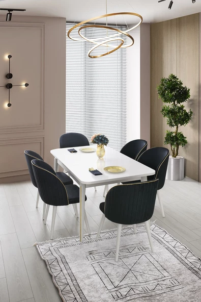 Aydınev ASKAR MDF YEMEK MASASI + 6 SANDALYE ürün görseli 1
