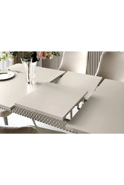 Aydınev KOSOVA MDF AÇILIR YEMEK MASASI+ 6 SANDALYE - Resim 2