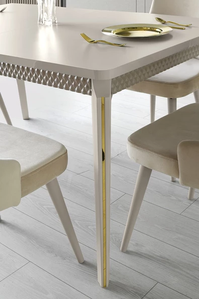 Aydınev KOSOVA MDF AÇILIR YEMEK MASASI+ 6 SANDALYE - Resim 3