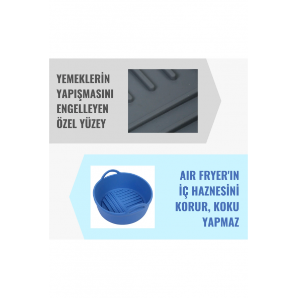 Dolphfin Air Fryer Silikon Pişirme Kabı Yemek ve Kek Kalıbı Xiaomi 3,5L ve Philips 4,1L Uyumlu Özel Tasarım - 6